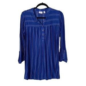 NWT Kim Rogers Blue Dotted Line Tunic